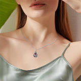 Sterling Silver Personalized Red Cubic Zirconia Butterfly Hummingbird Urn Necklace for Ashes