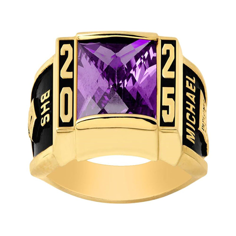 Sterling Silver Personalized Birthstone High School College Class Ring