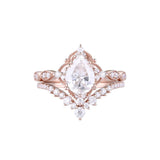 Sterling Silver 10K 14K 18K Gold Pear Shaped Gemstone Engagement Ring