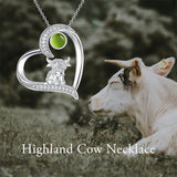 Sterling Silver Highland Cow Pendant Necklace