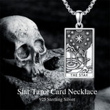 Sterling Silve Sun Moon Star Strength Lovers Death Devil Fool Tarot Card Pendant Necklace