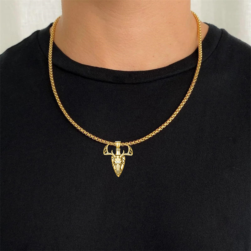 Sterling Silver Lion Tiger Satanic Goat Owl Scorpion Eagles Deer Pendant Necklace for Men