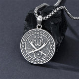 Sterling Silver Islamic Allah Religious Pendant Necklace