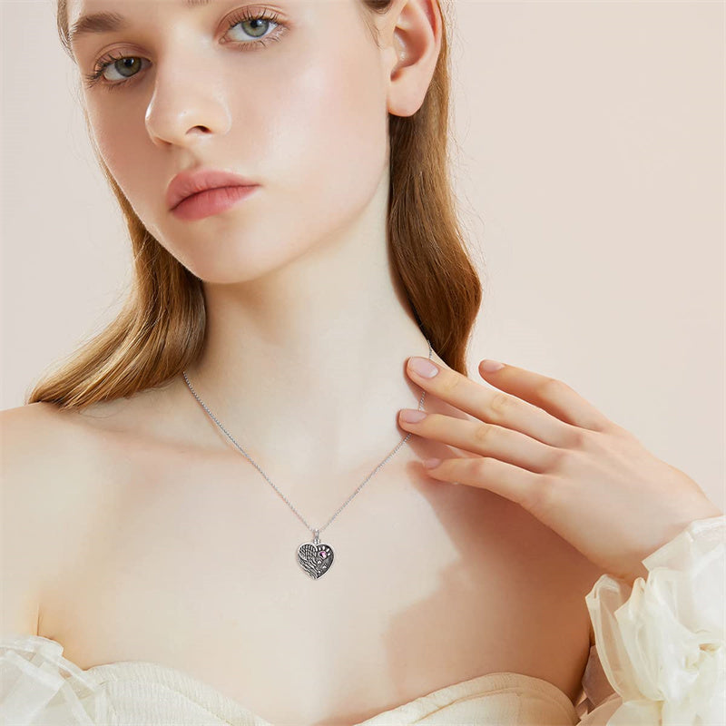 Sterling Silver Heart Personalized Photo  Paw Print Urn Necklace for Ashes