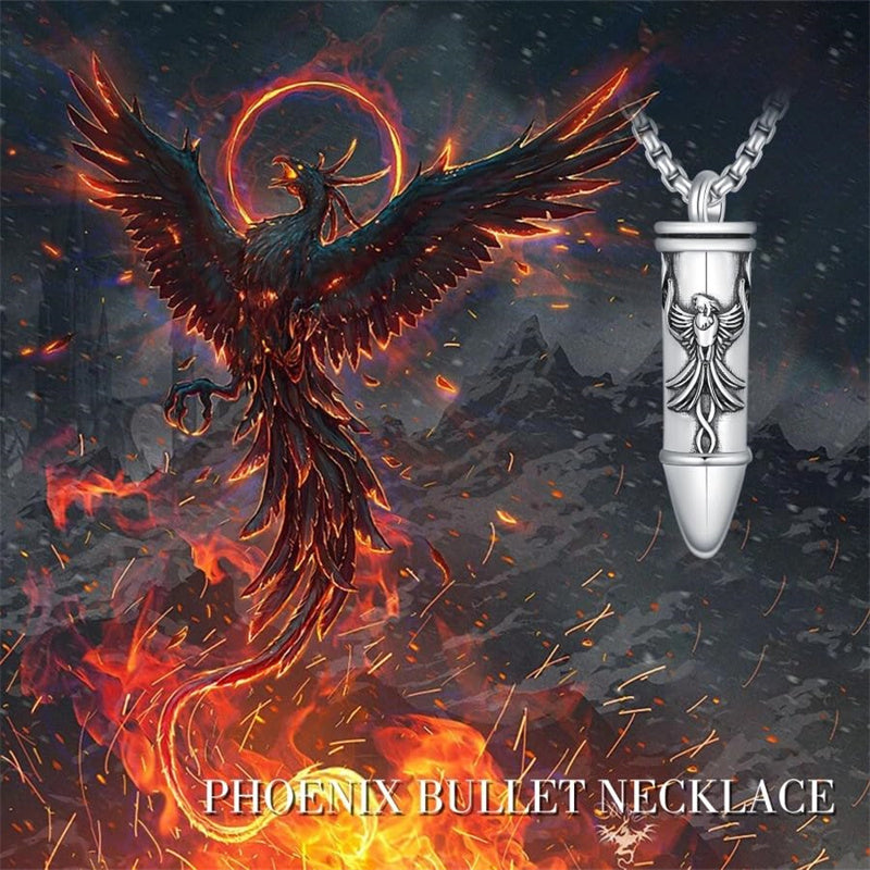 Sterling Silver Phoenix Skull  Scorpion Wolf Bullet Urn Necklace for Ashes