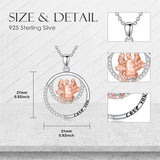 Sterling Silver Father-Daughter Pendant Necklace Engraved with Love You