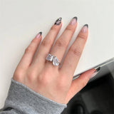 Sterling Silver Cubic Zirconia 3ct  Double Stone Ring Emerald/Princess & Pear Engagement Ring Wedding Ring