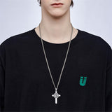 Sterling Silver 12 Constellation Cross Pendant Necklace