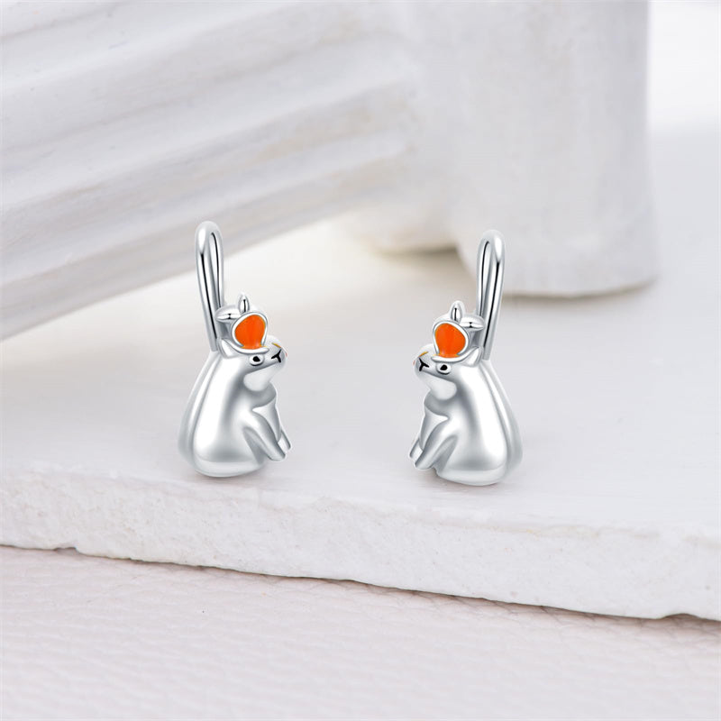 Sterling Silver Hypoallergenic Capybara Leverback Earrings