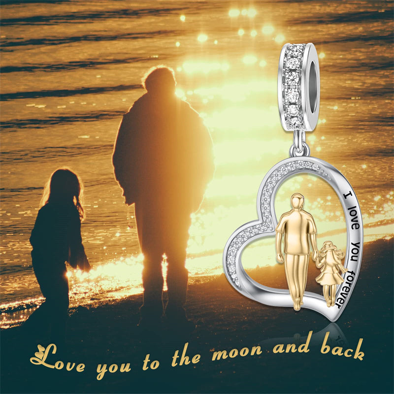 Sterling Silver Father Daughter Mother Daughter Charm Beads