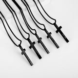 Stainless Steel Cross Pendant Necklace for Men With Engraved
