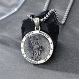 Sterling Silver Saint  Michael Christopher Sebastian Jude Gabriel Anthony Religious Pendant Necklace