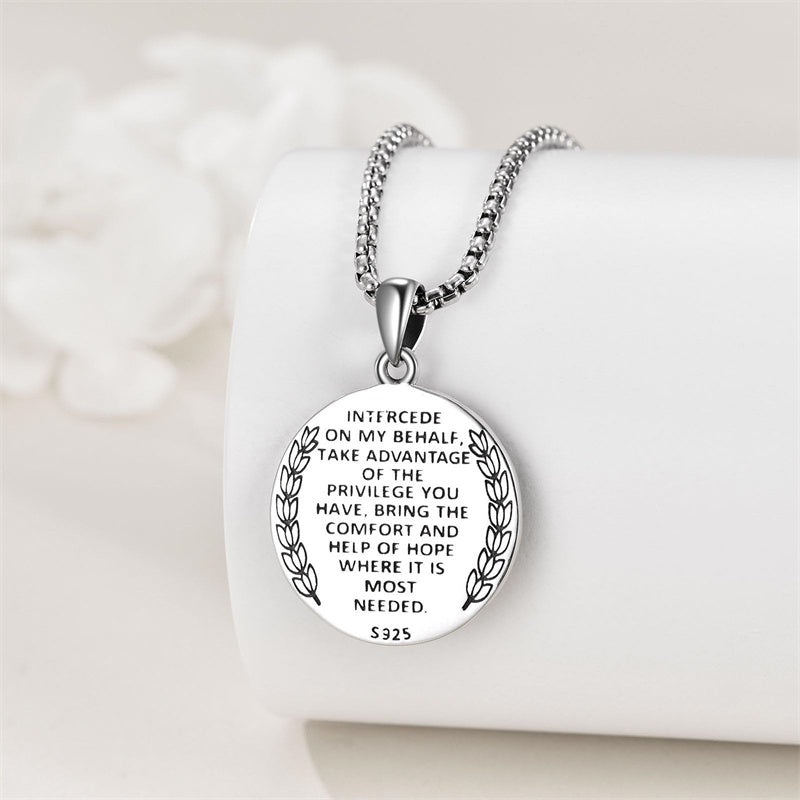 Sterling Silver Saint Gabriel,Saint Jude,Saint Benedict,Saint Patrick ,Saint Peregrine Pendant Necklace