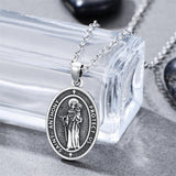 Sterling Silver St Anthony Francis Joseph Peregrine Raphael Sebastian Medal  Protection Pendant Necklace