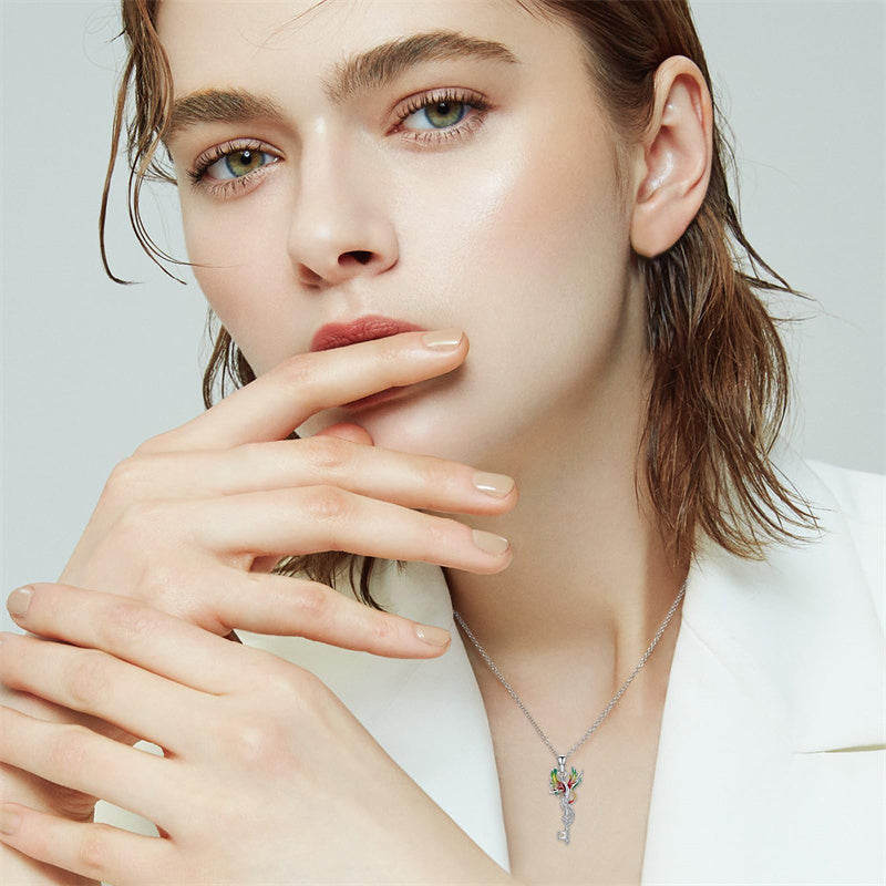 Sterling Silver Phoenix Pendant Necklace