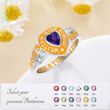 Sterling Silver Personalized Class Ring Graduation Ring for Women