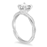 Sterling Silver Heart Shaped Moissanite Engagement Wedding Ring