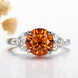 Sterling Silver 3.0 Carat Green Moissanite Engagement Ring