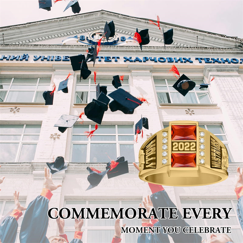 Sterling Sliver Personalied Engraved Birthstone Graduation High School Rings