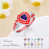Sterling Silver Personalized Class Ring Graduation Ring for Women
