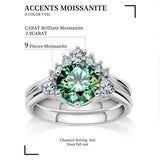 Sterling Silver Round Cut Moissanite Bridal Ring Sets