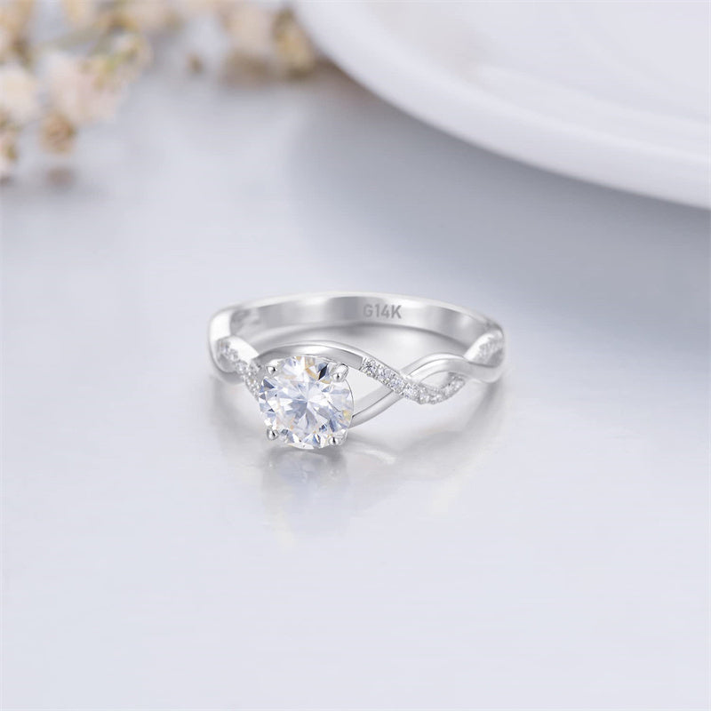 14K Gold 1.3 Carat(cttw) Moissanite Engagement Wedding Ring