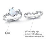 Sterling Silver Natural Moss Agate Blue Sandstone Opal Set Ring