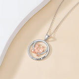 Sterling Silver Family Pendant Necklace Engraved with Love You