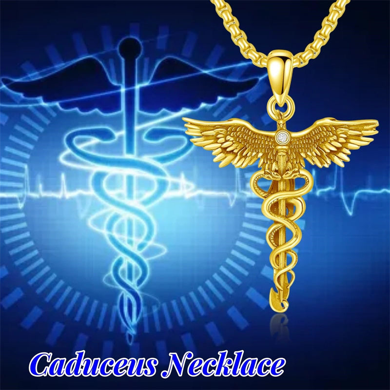 Sterling Silver Caduceus Phoenix RN Pendant Necklace RN Nurse Graduation Gift