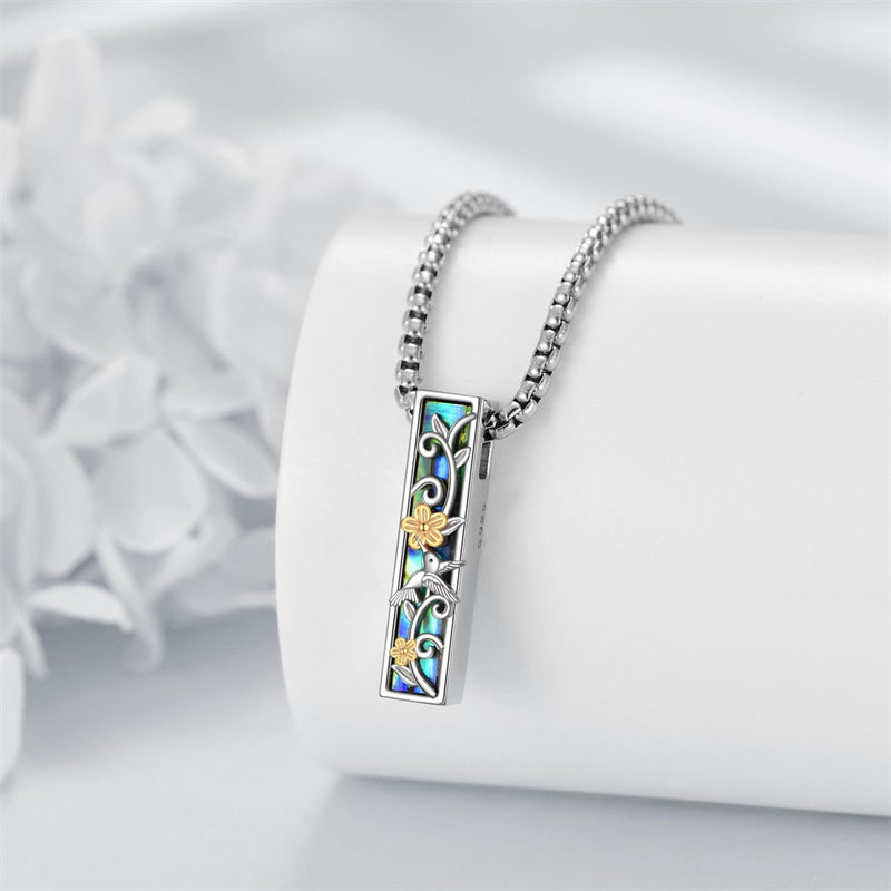 Sterling Silver Abalone Shell Butterfly Dragonfly Moon Phase Mountains Sunflower Tree of Life Urn Necklaces for Ashes