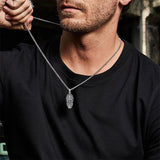 Sterling Silver Mictlantecuhtli Quetzalcoatl Tezcatlipoca Skull Pendant Necklace Aztec Jewelry For Men