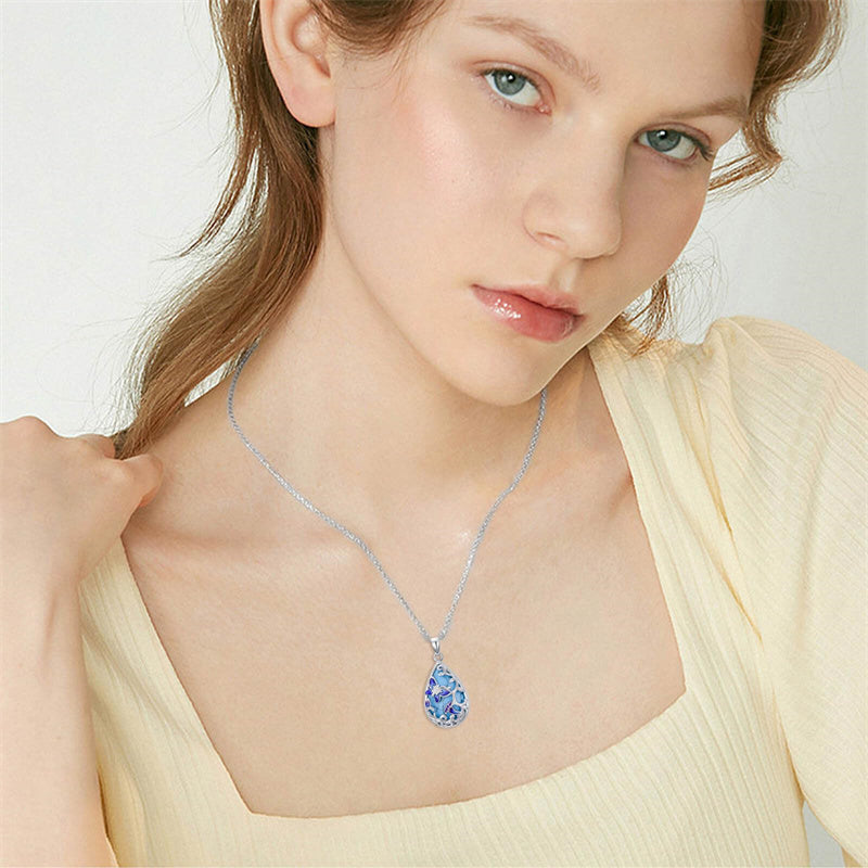 Sterling Silver Turquoise Butterfly Dragonfly Bee Hummingbird Ladybug Pendant Necklace