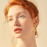 14K Yellow Gold Sunflower Dangle Earrings