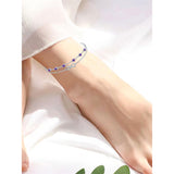 Sterling Silver Birthstone Infinity Multi-layered Anklet