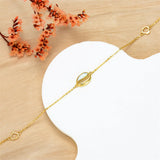 14K Gold Opal Single Layer Anklet
