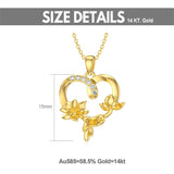 14k Gold Birth Flower Pendant Necklace