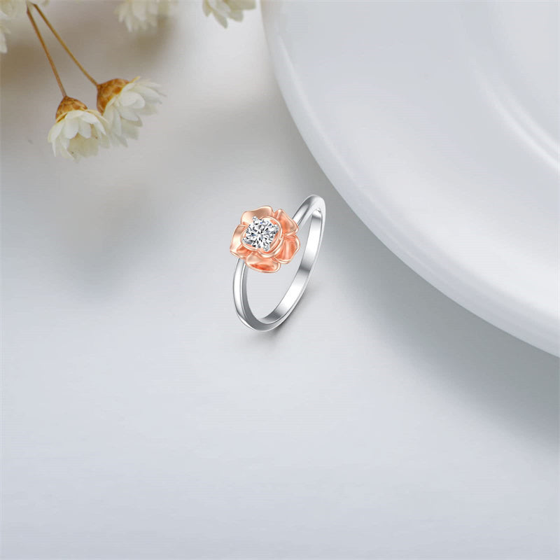 Sterling Silver Personalized Engraved Moissanite Engagement Wedding Anniversary Ring