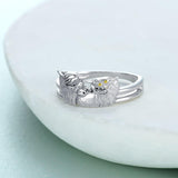 Sterling Silver Family Highland Cow Ring Animal Ring