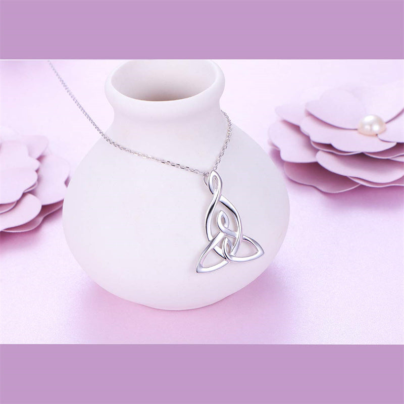 Sterling Silver Celtic Knot Mother and Child Pendant Necklace