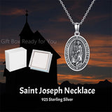 Sterling Silver St Anthony Francis Joseph Peregrine Raphael Sebastian Medal  Protection Pendant Necklace