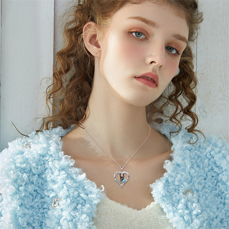 10K 14K 18K Gold Birthstone Caduceus & Stethoscope Pendant Necklace