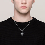 Sterling Silver Saint Michael Cross Pendant Necklace