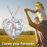 Sterling Silver Personalized Photo Abalone Shell Turquoise Malachite Father Daughter Pendant Necklace