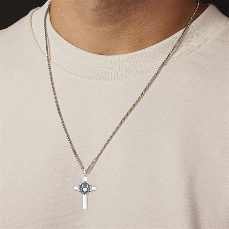 Sterling Silver 12 Constellation Cross Pendant Necklace