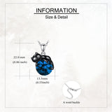 Sterling Silver Birthstone Infinity Black Cat Pendant  Necklace