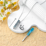 Sterling Silver 3D Bar Turquoise Tree of Life Urn Necklace for Ashes