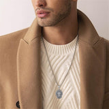 Sterling Silver Mictlantecuhtli Quetzalcoatl Tezcatlipoca Skull Pendant Necklace Aztec Jewelry For Men