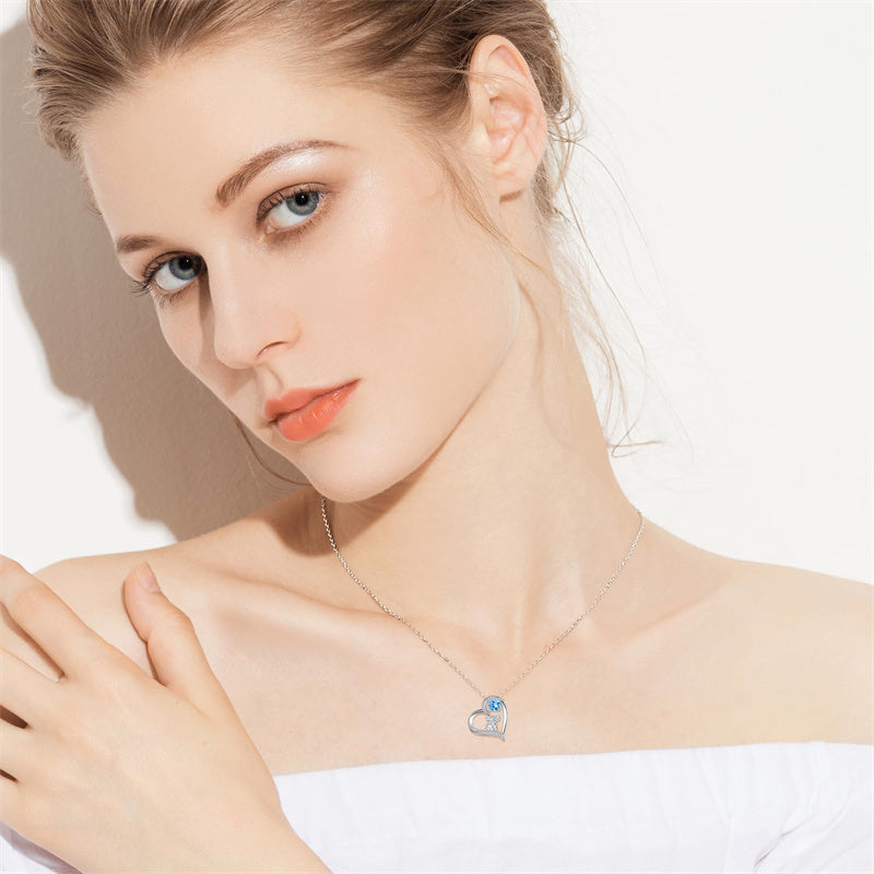 14K Gold 12 Months Birthstone Highland Cow Pendant Necklace