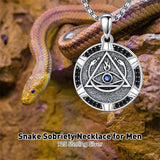 Sterling Silver AA Sobriety Alcoholics Anonymous  Pendant Necklace for Men