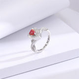 Sterling Silver Heart Urn Ring for Ashes Engraved With Always in My Heart